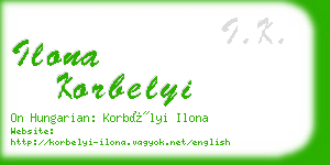 ilona korbelyi business card